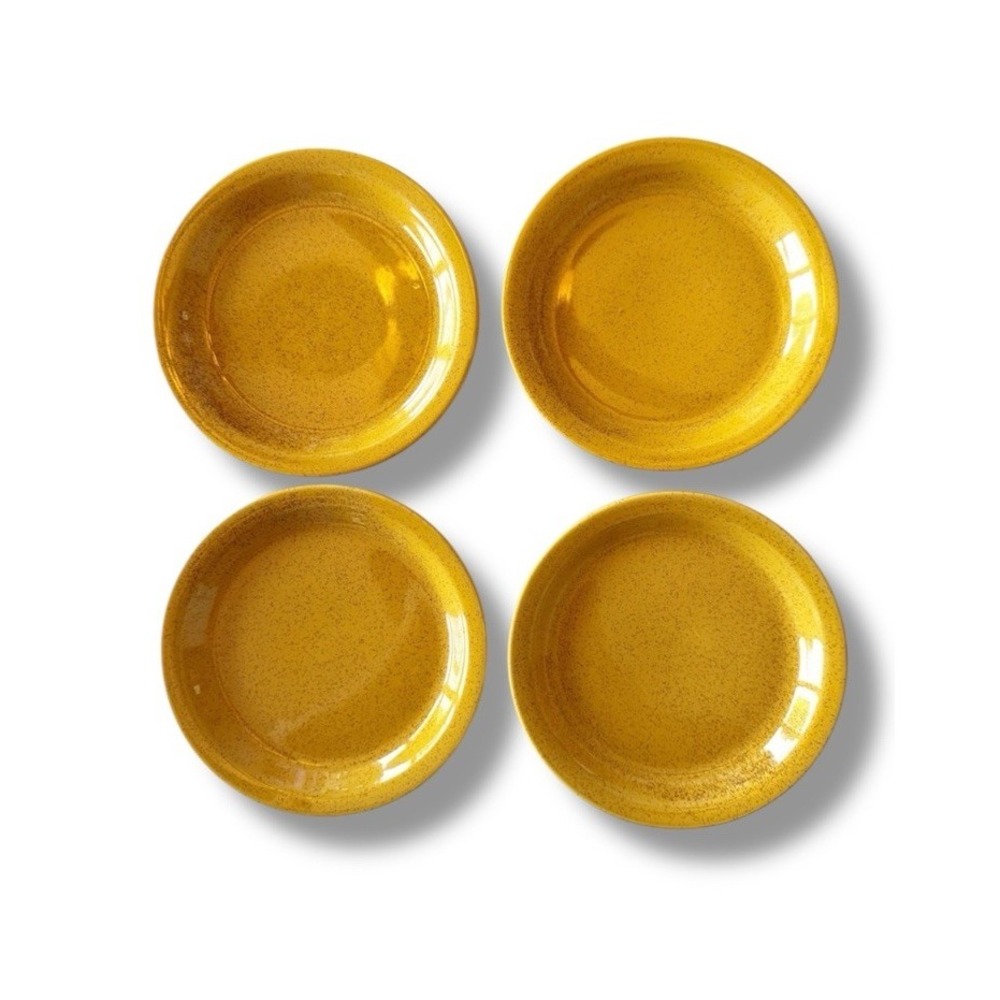 Hall China Dinner Plate 6.5"  Set F 4 Appetizer Amber Spice Stoneware #2654 Fall